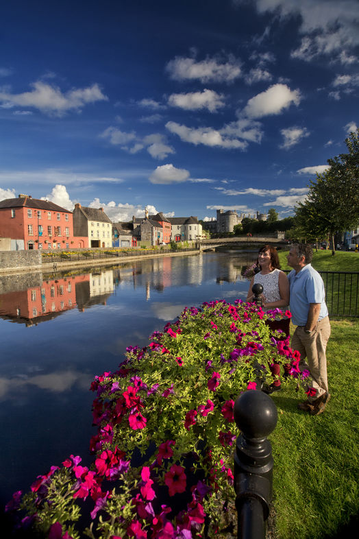 couple overlooking river