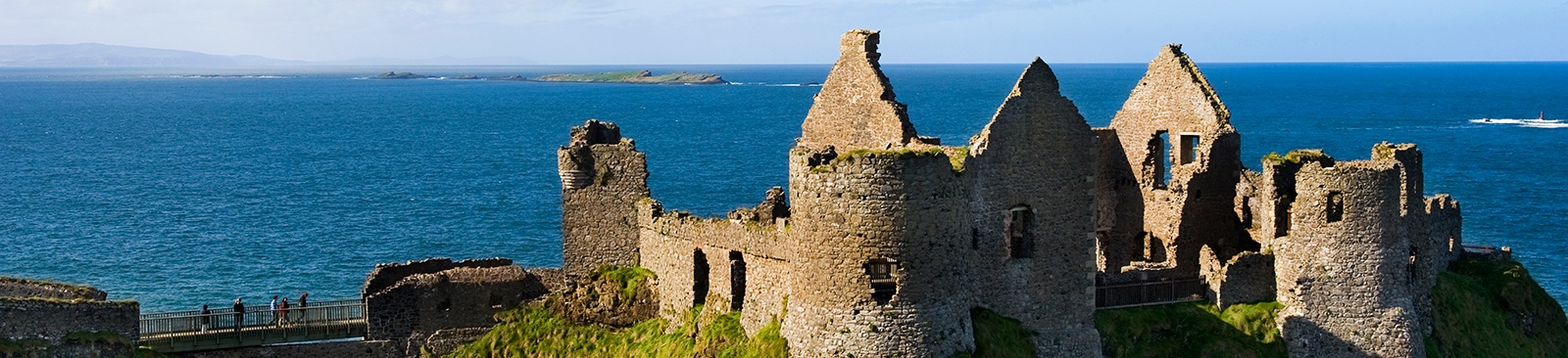 Castle ruins overlooking the ocean
