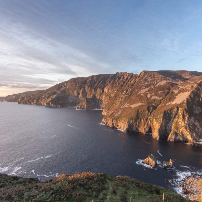 Experience the wild beauty of Donegal Bay in northwest Ireland, with its rugged coastline, crystal-clear waters and breathtaking scenery.